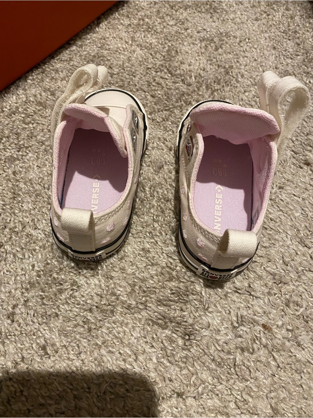Converse Kids White & Light Pink Low Top Sneakers